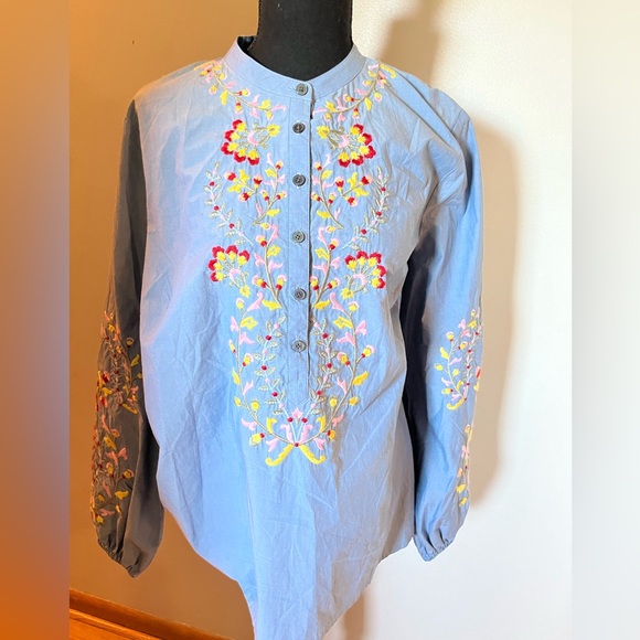 Boden Blue Embroidered Women's Top - Picture 1 of 4
